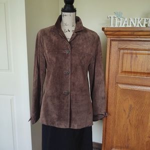 Lord & Taylor Chocolate Brown Suede Jacket/Blazzer